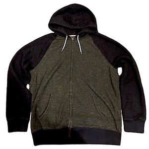 Green Raglan Full Zip Hoodie Jacket XL